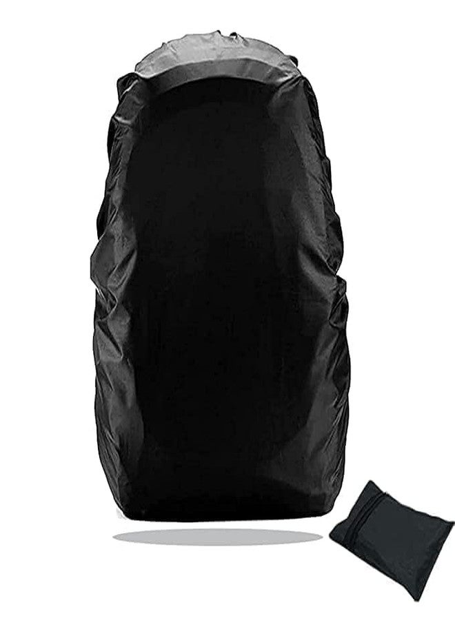 RUKSHV Waterproof Rain Cover for Backpack - Adjustable & Foldable Bag Protector with Reflective Strip, Anti-Slip Elastic, Fits 20L to 45L Bags - Black - Image 1